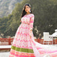 Wedding Designer Multi Soft Dola Silk Anarkali suit with Dupatta - Sanj - Swadesiicart