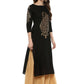 Ahalyaa Black Chanderi Gold Print Kurta | Swadesiicart