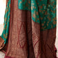 Joban Fashion Teal Green Crepe Chiffon Pure Handloom Banarasi Silk Saree | Swadesiicart