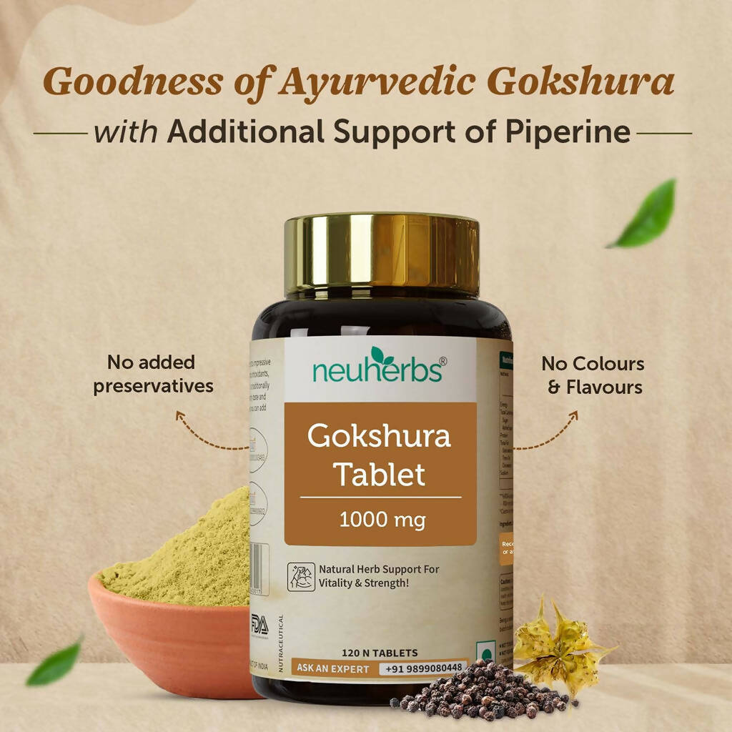 Neuherbs Gokshura 1000mg Tablets For Men - Swadesiicart