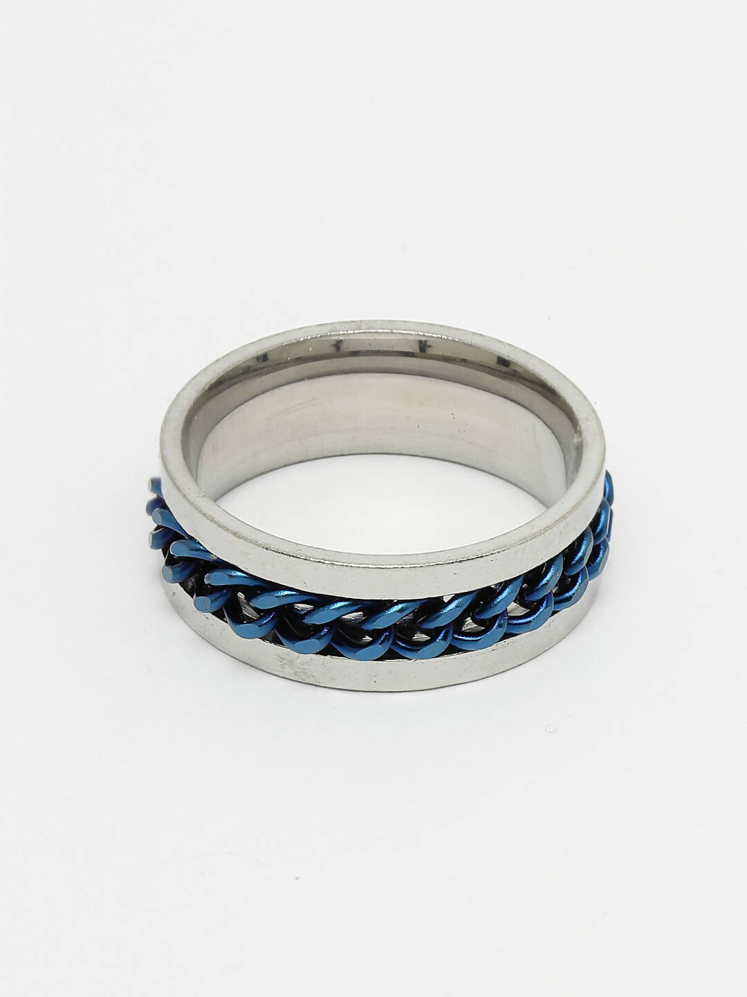 NVR Men's Rhodium Plated Stainless Steel Finger Ring - Swadesiicart