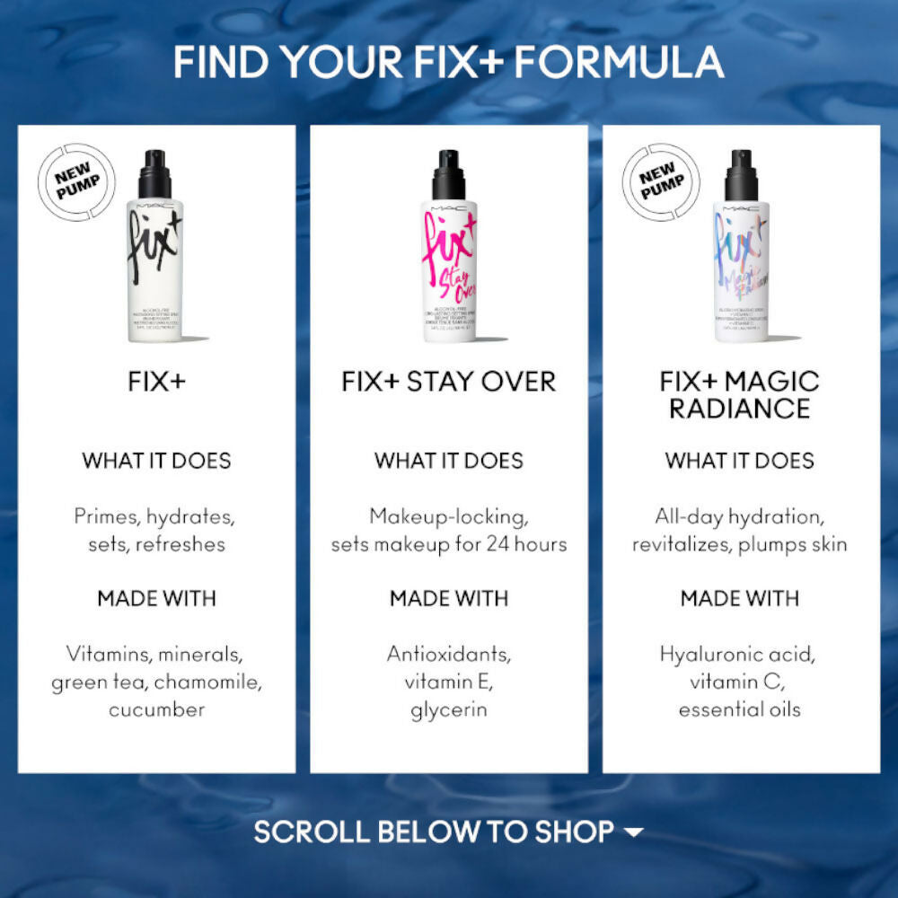 MAC Prep + Prime Fix+ Setting Spray - Magic Radiance (Makeup Fixer) With Hyaluronic Acid - Swadesiicart