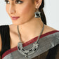 Mominos Fashion Johar Kamal Oxidised Silver-Plated Stone Work Long Necklace Handicraft | Swadesiicart