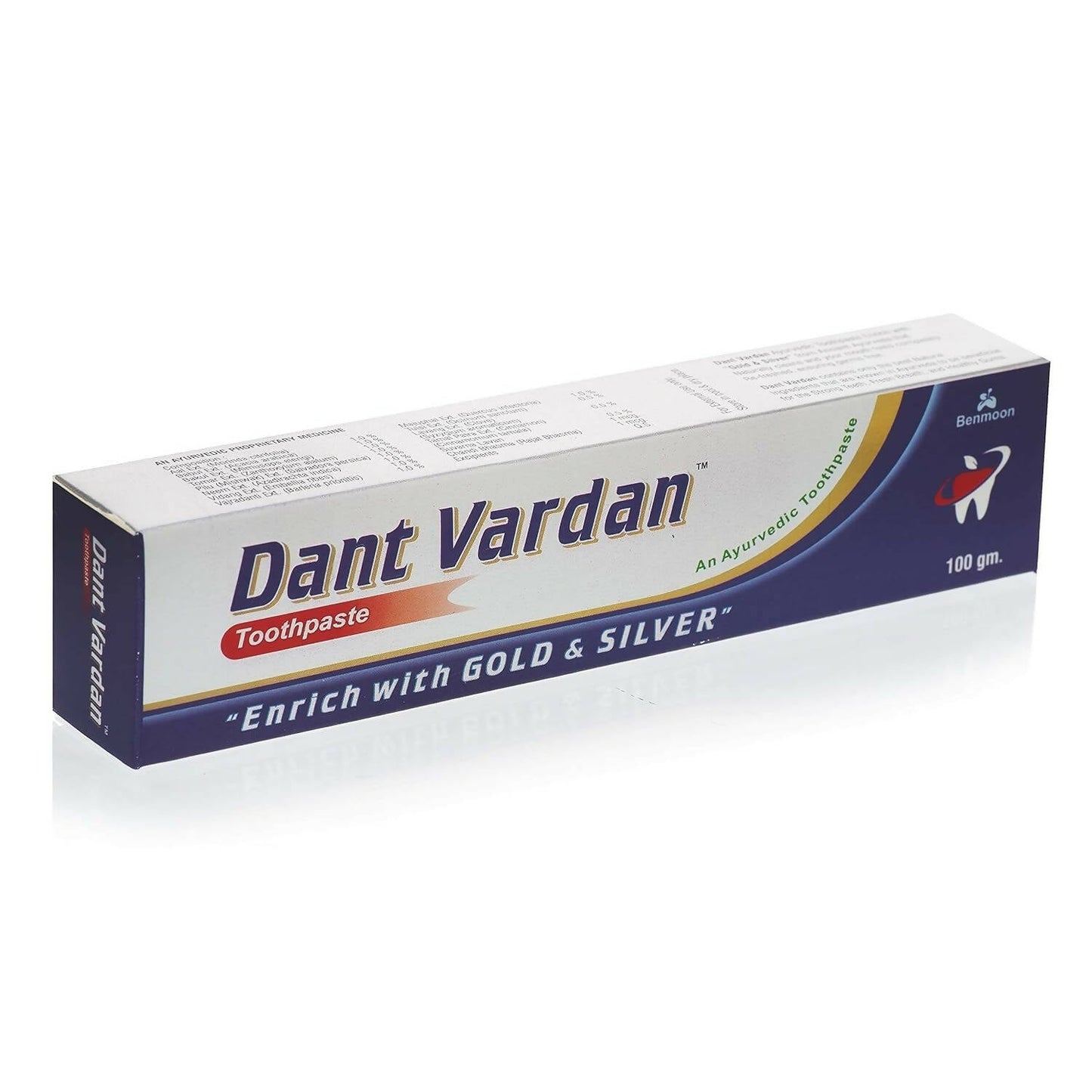 Benmoon Ayurveda Dant Vardan "Enrich With Gold & Silver" Toothpaste - Swadesiicart