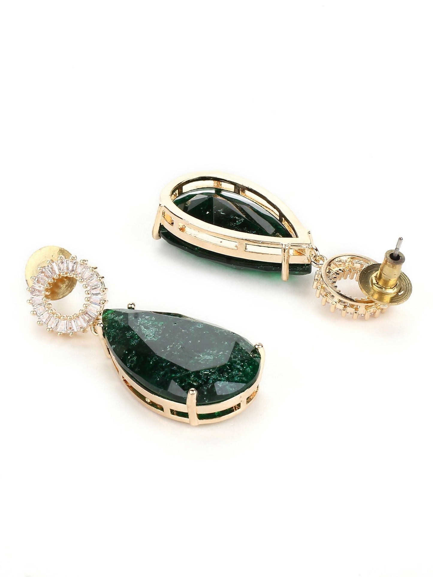 Green Druzy Quartz Earrings- Ruby Raang | Swadesiicart