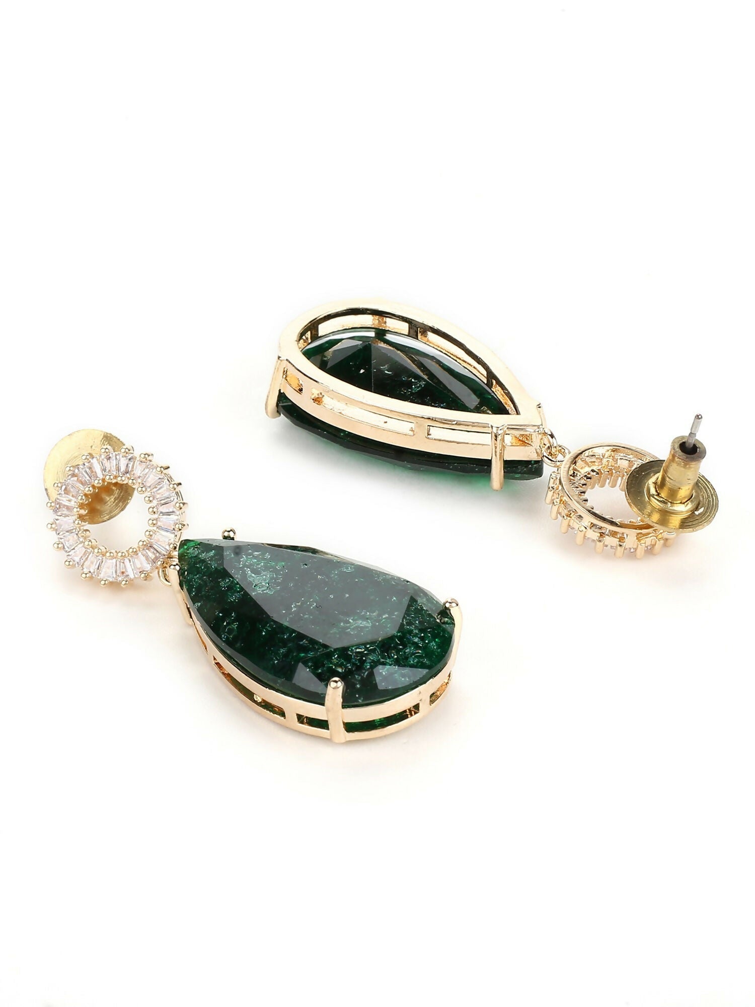 Green Druzy Quartz Earrings- Ruby Raang | Swadesiicart