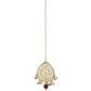Gold-Polished White Green Kundan-Studded Pearl Beaded Maang Tikka - Ruby Raang | Swadesiicart