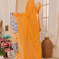 Aafreen Partywear Designer Orange Georgette Fancy Saree