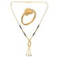 AanyaCentric Gold-Polished Mangalsutra & Ring Set