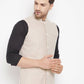 Even Apparels Cream Merino Men Woven Nehru Jacket | Swadesiicart