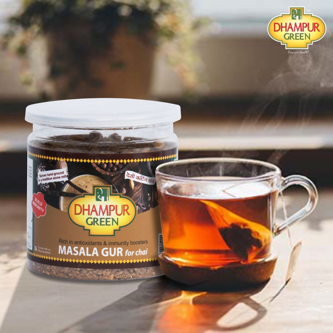 Dhampur Green Masala Gur for Milk & Tea - Swadesiicart