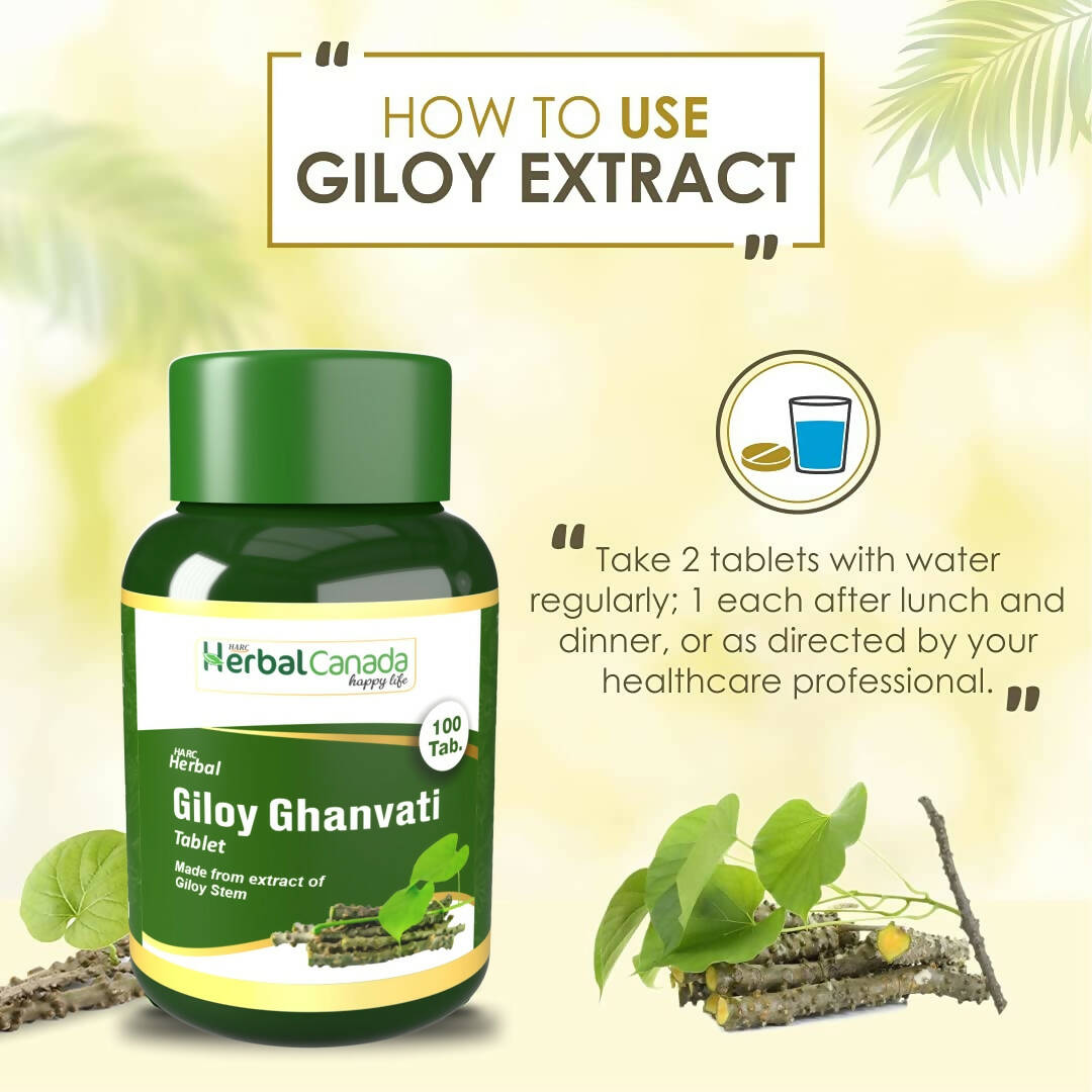 Herbal Canada Giloy Ghanvati Tablets - Swadesiicart