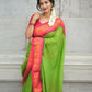 DEIANA'S Beautiful Designer Golden zari Soft Lichi Silk Saree - Parrot - Swadesiicart