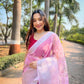 Vamsee Mehar Pink Organza Saree - Swadesiicart