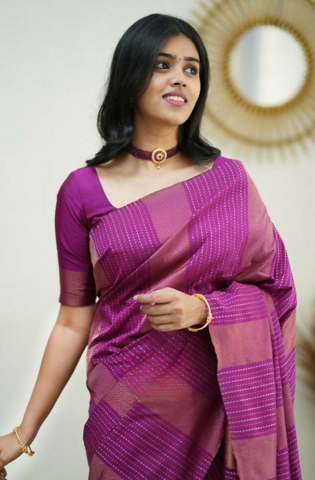 Partywear Designer Pink Banarasi Silk Fancy Saree - Starwalk | Swadesiicart