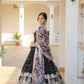 Jyoti Fashion Women's Black Faux Georgette Sequins Zari Embroideredy Anarkali Dress with Dupatta | Swadesiicart