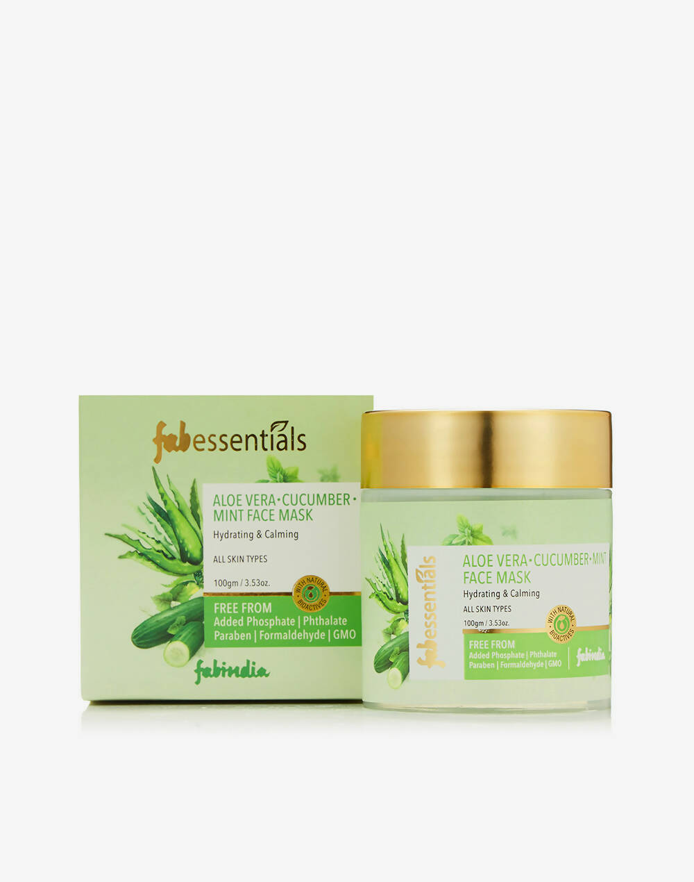 Fabessentials Aloe Vera Cucumber Mint Face Mask - Swadesiicart