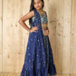 Aayaa Designer Printed Silk Embroidery Kids Lehenga Choli - Blue