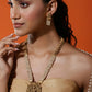 Gold-Polished Pink White Stones-Studded Beaded Jewellery Set - Ruby Raang - Ruby Raang Studio