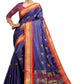 DEIANA'S Beautiful Designer Golden zari Soft Lichi Silk Saree - Purple - Swadesiicart