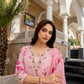 The52 Pink Women's Beautiful Chanderi Fabric Printed Work Straight Kurta Pant and Dupatta Set - Swadesiicart