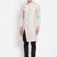 Even Apparels Beige Rayon Men's Sherwani Kurta With Asymetrical Cut | Swadesiicart
