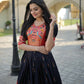 Jyoti Fashion Women's Navy Blue Patola with Foil Print Dola Silk Anarkali Dress | Swadesiicart