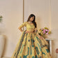 Kesar Fab Yellow Banarasi Silk Embroidered Lehenga | Swadesiicart