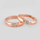 VOJ Stainless Steel Cubic Zirconia Rose Gold-Polished Adjustable Ring Set for Couple | Swadesiicart