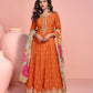 Anaita Yellow Embroidered Silk Anarkali Suits
