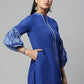 Ahalyaa Women Blue Pure Cotton Printed Tunic | Swadesiicart