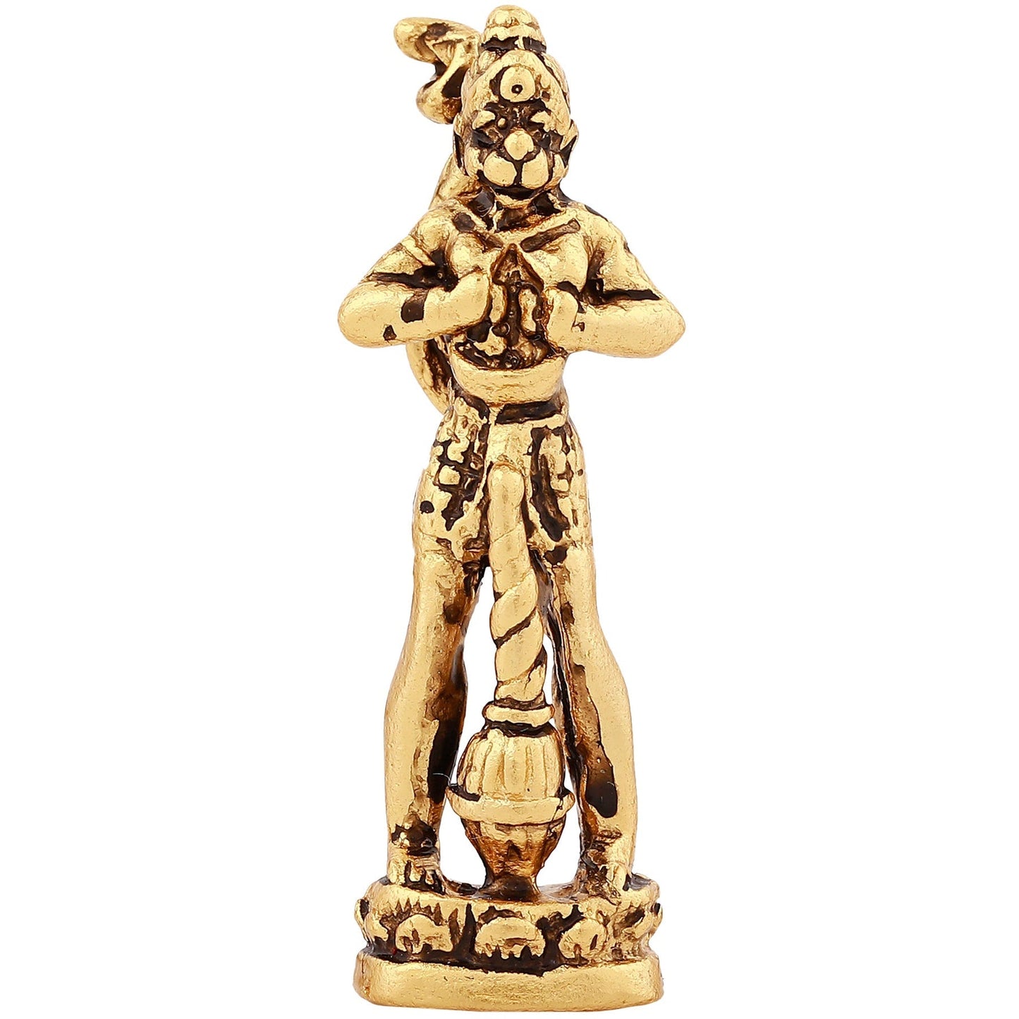 Estele Gold-Polished Hanumanji's showing Lord Rama in his Heart in standing position Idol for Home/Car Décor - Swadesiicart