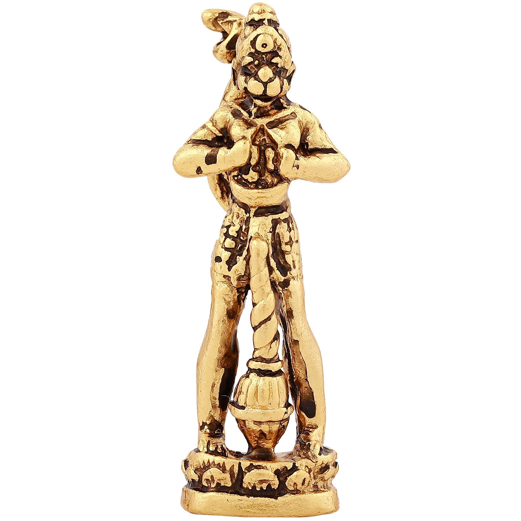 Estele Gold-Polished Hanumanji's showing Lord Rama in his Heart in standing position Idol for Home/Car Décor - Swadesiicart