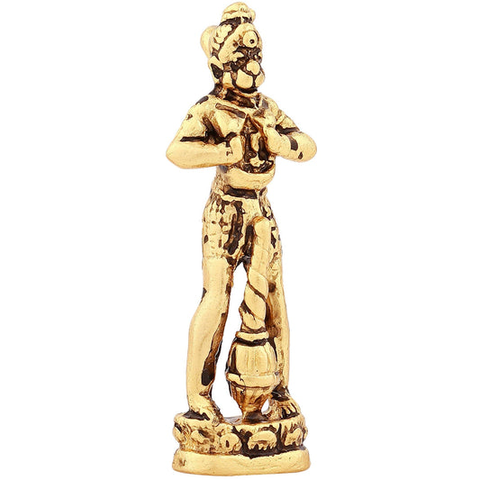 Estele Gold-Polished Hanumanji's showing Lord Rama in his Heart in standing position Idol for Home/Car Décor - Swadesiicart