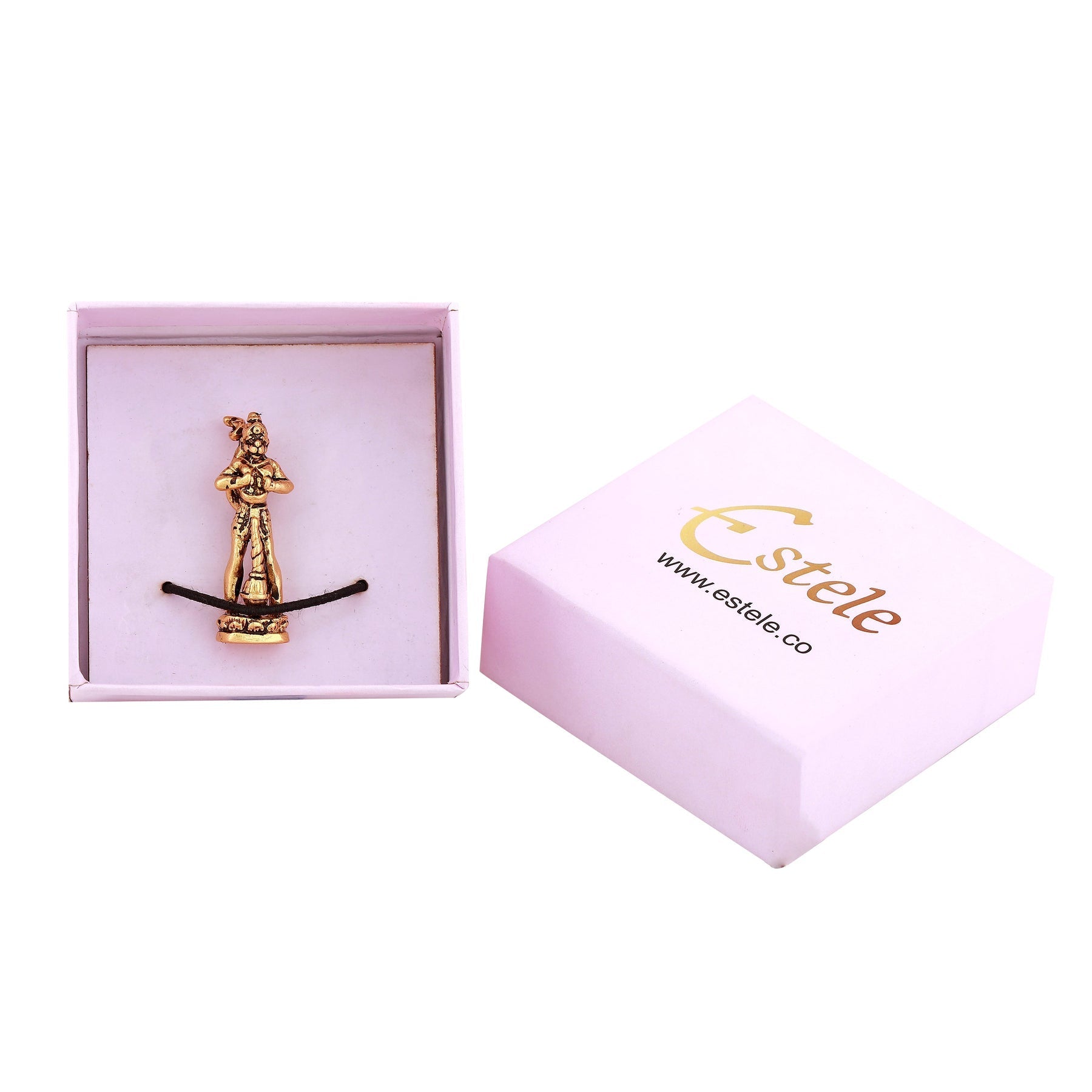 Estele Gold-Polished Hanumanji's showing Lord Rama in his Heart in standing position Idol for Home/Car Décor - Swadesiicart