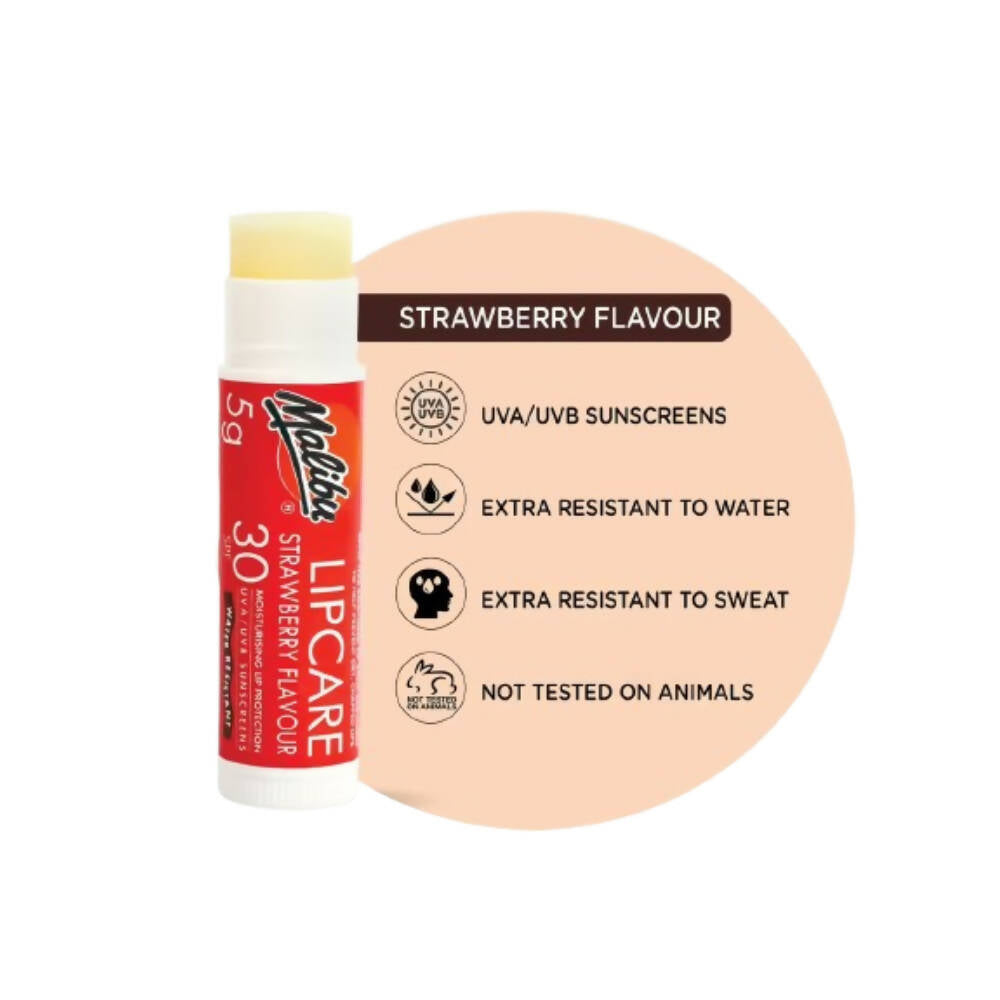 Malibu Strawberry Lip Balm SPF 30 Vegan - Swadesiicart
