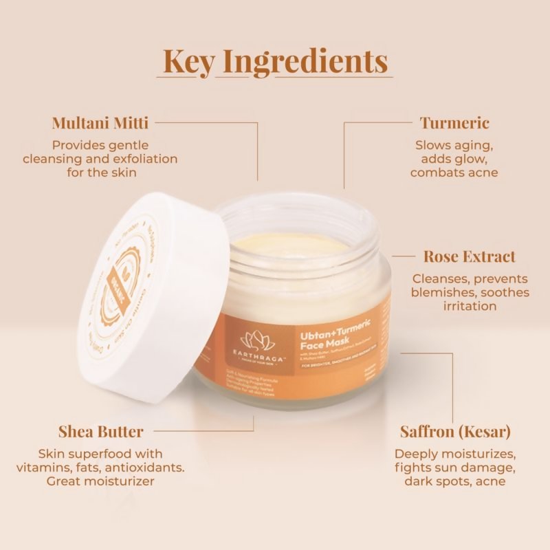 Earthraga Ubtan And Turmeric Face Mask | Swadesiicart
