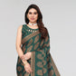 Women's Partywear Designer Green Moss chiffon Fancy Saree - Dyuti | Swadesiicart