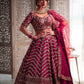 Jyoti Fashion Mesmerizing Red Silk Sequins with Zari Thread & Coding Dori Embroidery work Lehenga Choli with Dupatta | Swadesiicart