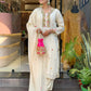The52 Off White Women's Gorgeous Chinon Fabric Embroidered Work Straight Kurta Pant and Dupatta Set - Swadesiicart