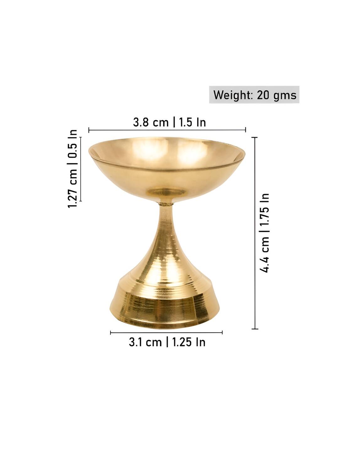 Spillbox Gold-Toned Brass Niranjan Small Deep Pooja Essential | Swadesiicart