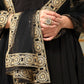 Pomcha Jaipur Black Saadgi Sunheri Lace Black Anarkali Set | Swadesiicart