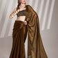 Brown Burberry Organza Solid Fancy Designer Saree - Nafisa