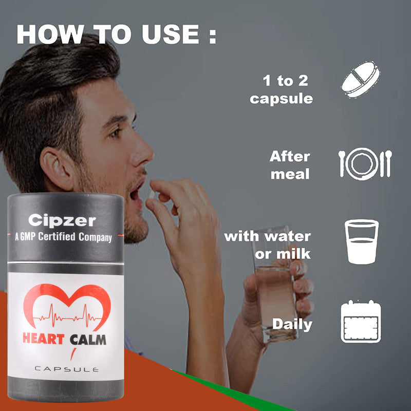 Cipzer Heart Calm Capsules - Swadesiicart