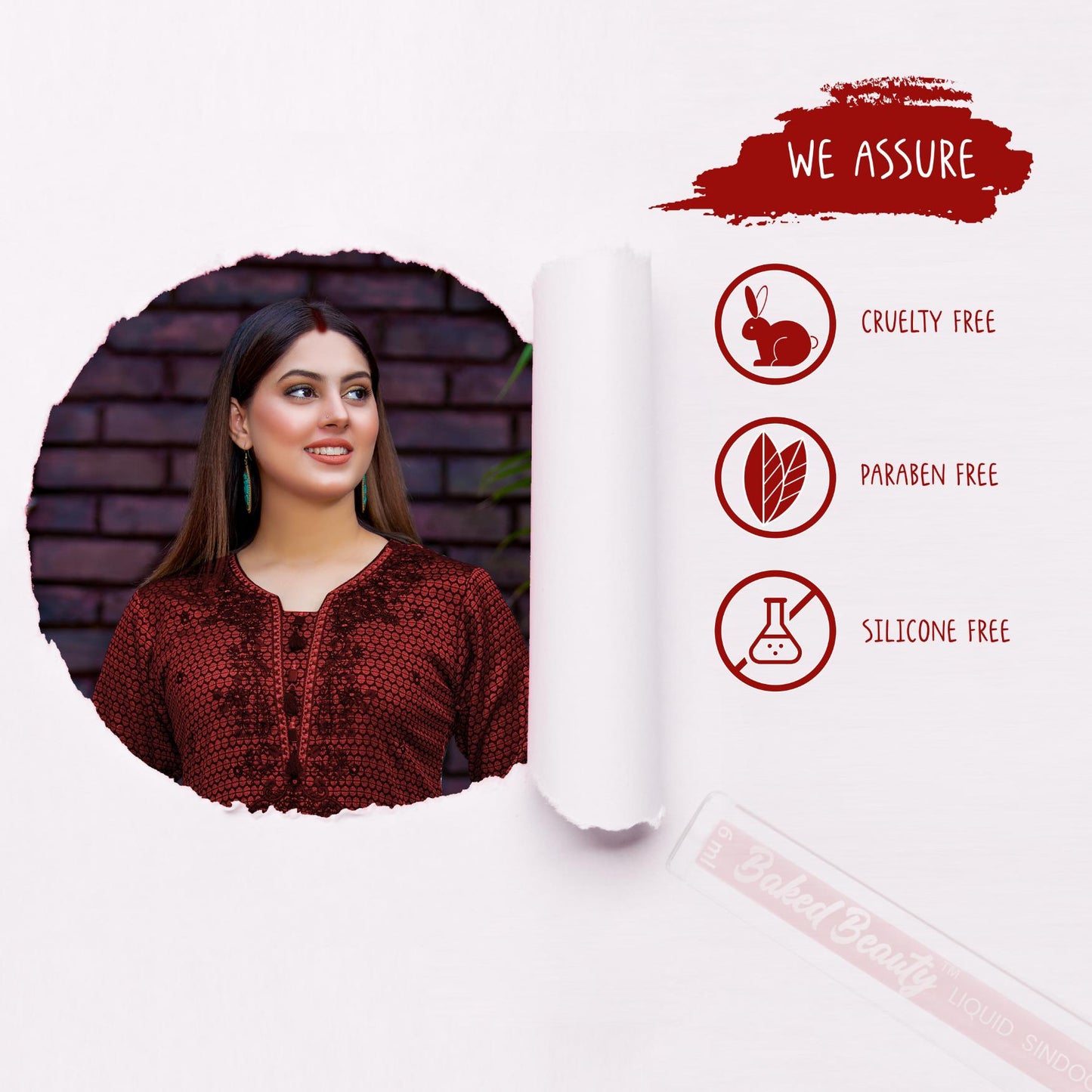 Baked Beauty Liquid Sindoor - Maroon | Swadesiicart
