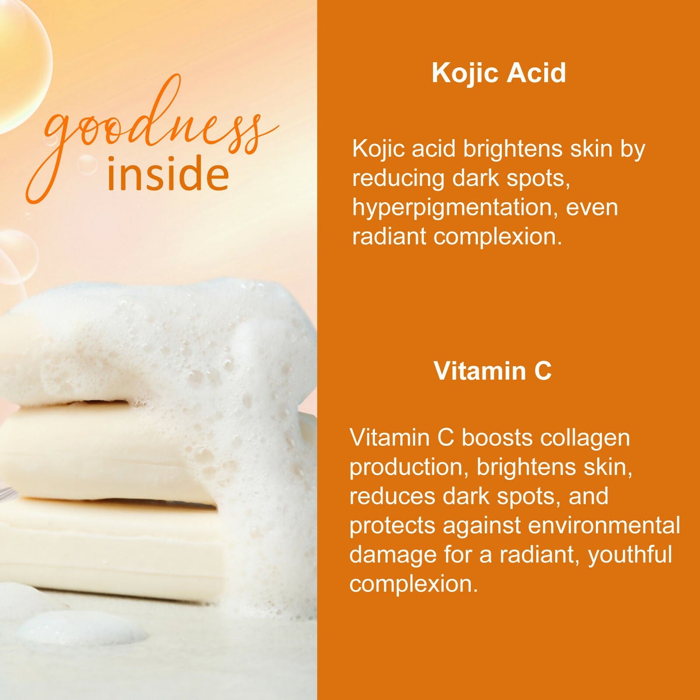 Globus Naturals Glutathione Skin Lightening Soap Enriched with Kojic Acid & Vitamin C, E, Reduces Dark Spots, Wrinkles & Fine Lines | Swadesiicart