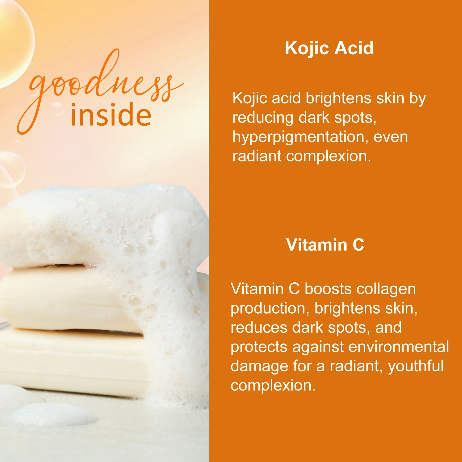 Globus Naturals Glutathione Skin Lightening Soap Enriched with Kojic Acid & Vitamin C, E, Reduces Dark Spots, Wrinkles & Fine Lines | Swadesiicart
