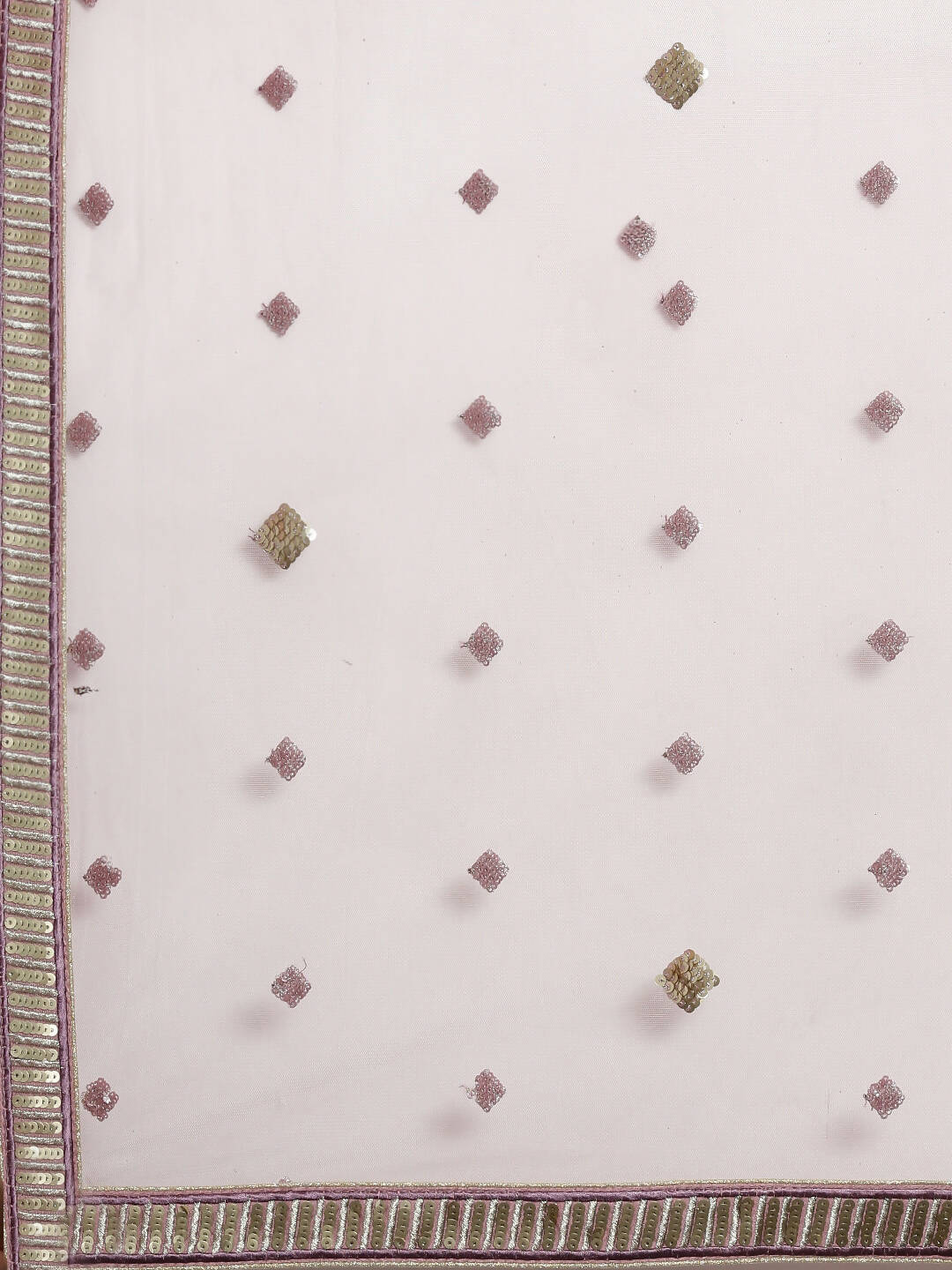 House of Panchhi Lavender - Net Embroidered Lehenga with Zig-Zag Pattern | Swadesiicart