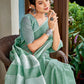 Shree Shyam Fashion Linen Sea Green Saree