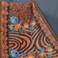 Shades Of Dark Coffee Brown With Floral Design Semi Chanderi Saree By Gayathri Reddy Designer Studio | Swadesiicart